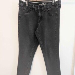 Universal Thread Dark Black Skinny Jeans Size 8 29R Regular Fit Good Used